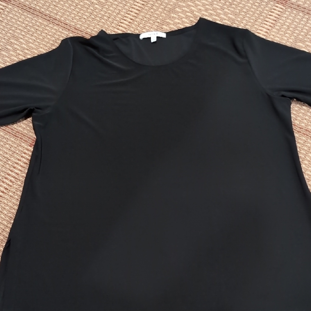 Sympli Elegant Black Long Sleeve Top